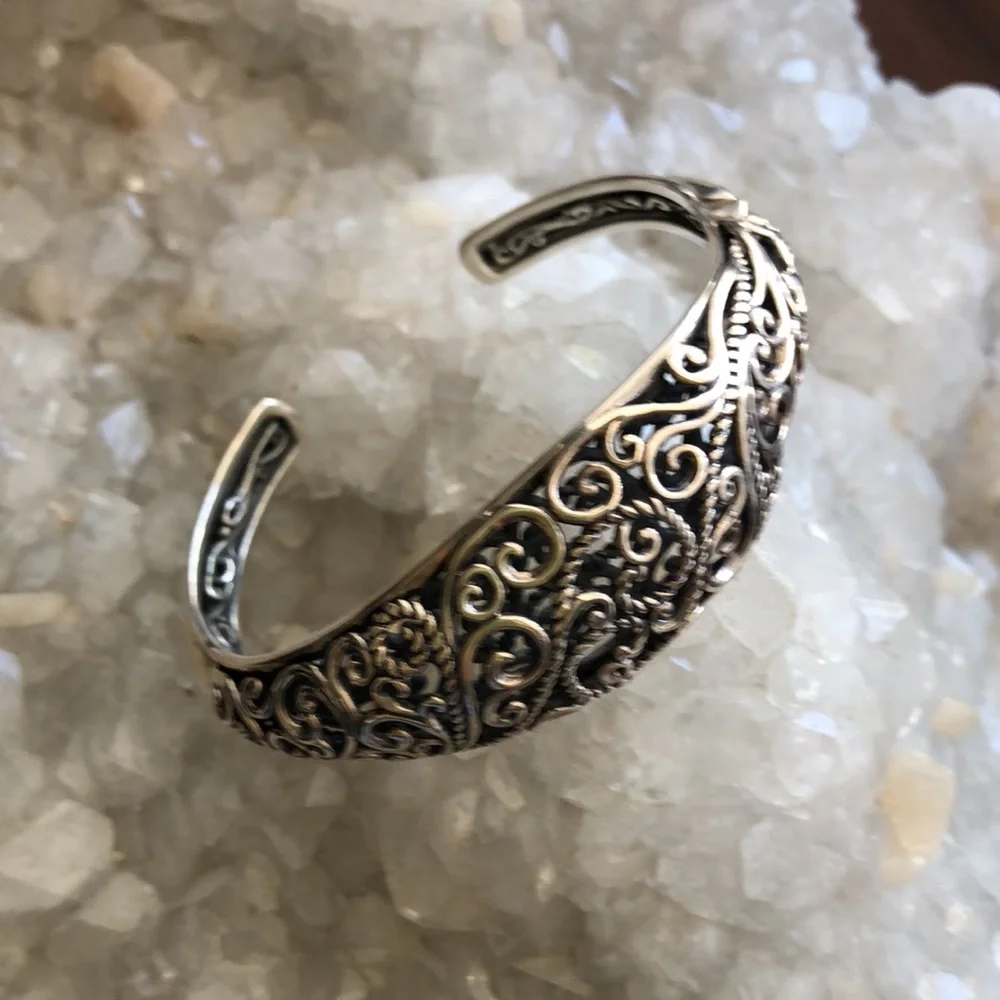 NWOT Designer Carolyn Pollack Pollack Sterling Silver Bracelet Goth Victorian